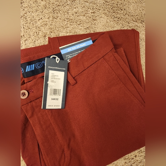Vineyard Vines Men's On The Go Crimson Performance Pants - Multiple Sizes NEW - Picture 3 of 6
